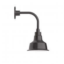 Montclair Light Works GNT180-51 - 8" Warehouse shade, Curved Arm wall mount, Architectural Bronze