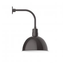 Montclair Light Works GNU117-51 - 16" Deep Bowl shade, Curved Arm wall mount, Architectural Bronze