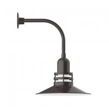 Montclair Light Works GNU149-51 - 16" Atomic shade, Curved Arm wall mount, Architectural Bronze