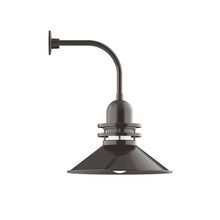 Montclair Light Works GNU152-51-B01 - 20" Atomic shade, Curved Arm wall mount, decorative canopy cover, Architectural Bronze