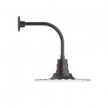 Montclair Light Works GNU159-51 - 16" Radial shade, Curved Arm wall mount, Architectural Bronze