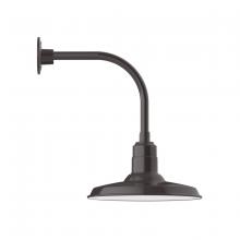 Montclair Light Works GNU183-51 - 14" Warehouse shade, Curved Arm wall mount, Architectural Bronze