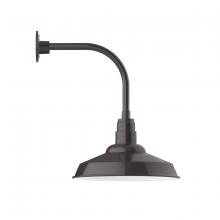 Montclair Light Works GNU184-51 - 16" Warehouse shade, Curved Arm wall mount, Architectural Bronze
