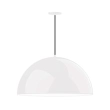 Montclair Light Works PEB230-44-44-C22-L14 - 30" XL Choices Shallow Dome Shade, medium base, white and gray dot fabric cord with canopy, Whit