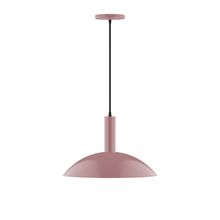 Montclair Light Works PEBX476-20-C27-L13 - 16" Glow LED Pendant, neutral argyle fabric cord with canopy, Mauve