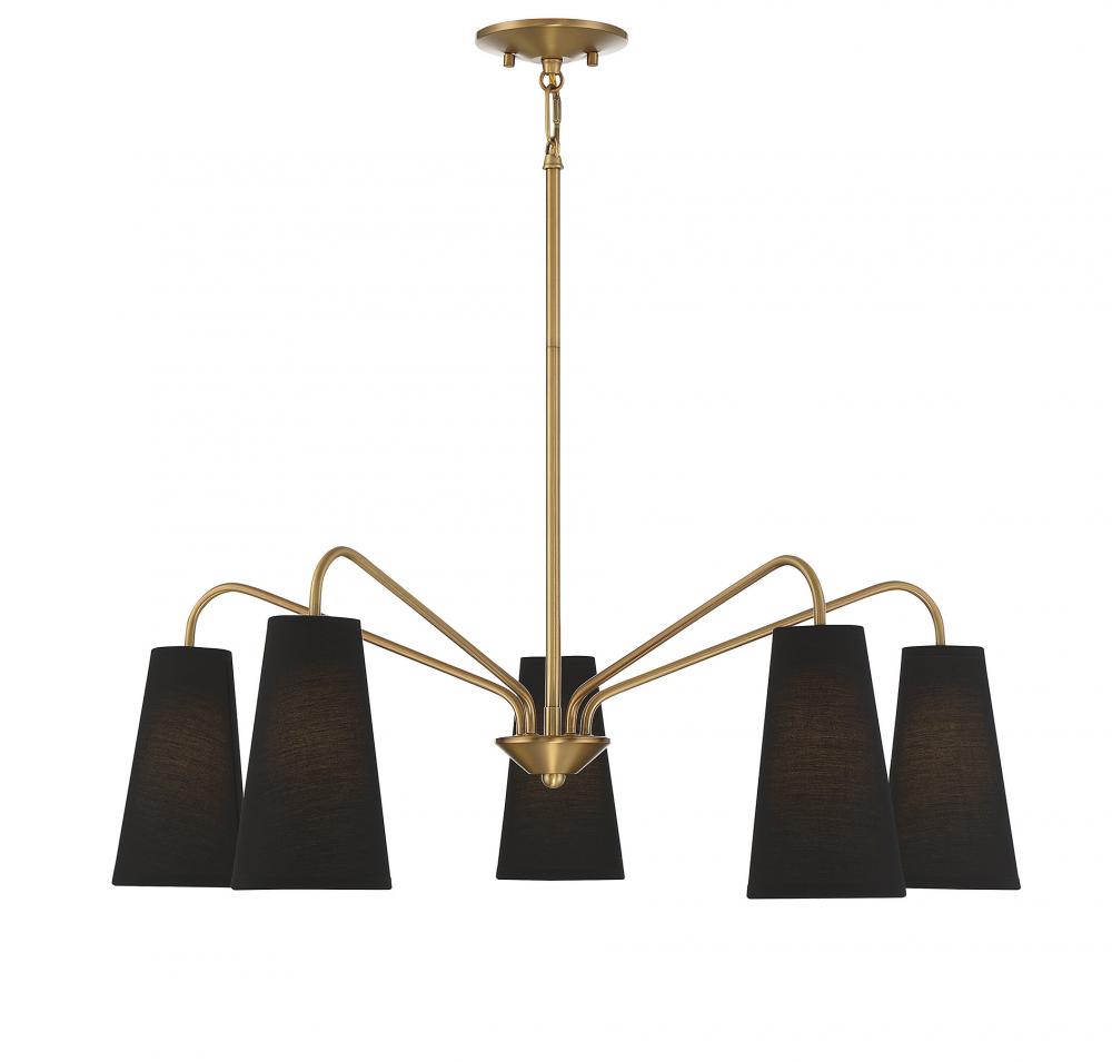 Edgewood 5-Light Chandelier in Warm Brass