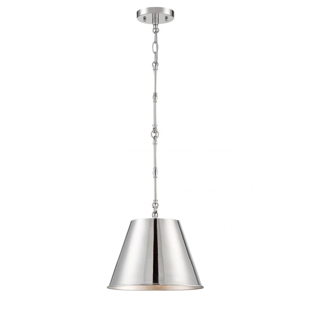 Alden 1-Light Pendant in Polished Nickel