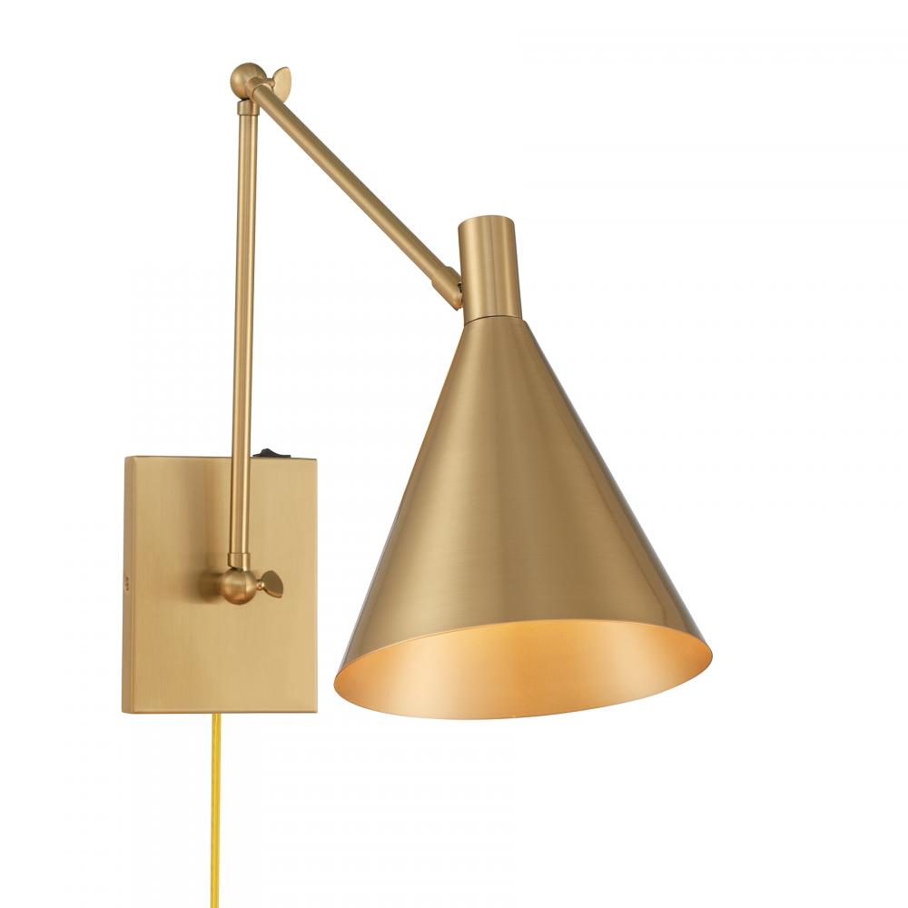 Pharos 1-Light Adjustable Wall Sconce in Noble Brass by Breegan Jane