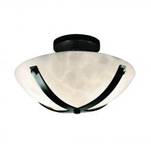 Justice Design Group CLD-8760-35-MBLK-LED-2000 - Dakota 14" Round Semi-Flush Bowl