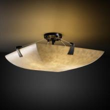 Justice Design Group CLD-9631-25-MBLK-LED-3000 - 18" Semi-Flush Bowl w/ Tapered Clips