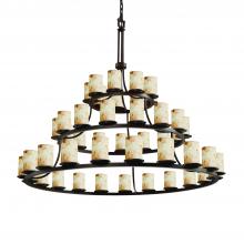 Justice Design Group ALR-8714-10-DBRZ - Dakota 45-Light 3-Tier Ring Chandelier