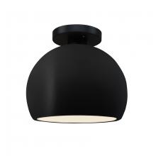 Justice Design Group CER-6350-CRB-MBLK-LED1-700 - Small Globe LED Semi-Flush