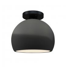 Justice Design Group CER-6350-GRY-MBLK-LED1-700 - Small Globe LED Semi-Flush