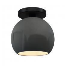 Justice Design Group CER-6353-GRY-MBLK-LED1-700 - Medium Globe LED Semi-Flush