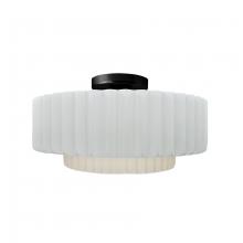 Justice Design Group CER-6373-WTWT-MBLK-LED1-700 - Medium Tier Pleated LED Semi-Flush