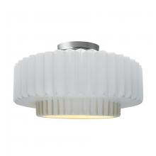 Justice Design Group CER-6375-WTWT-NCKL-LED1-700 - Large Tier Pleated LED Semi-Flush