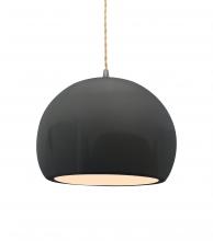 Justice Design Group CER-6533-GRY-NCKL-BEIG-TWST-LED1-700 - Medium Globe LED Pendant