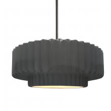 Justice Design Group CER-6553-GRY-NCKL-RIGID-LED1-700 - Medium Tier Pleated LED Pendant