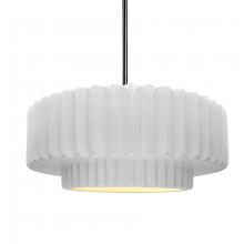 Justice Design Group CER-6553-WTWT-NCKL-RIGID-LED1-700 - Medium Tier Pleated LED Pendant