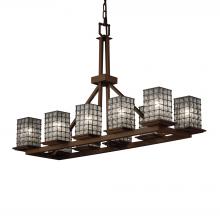 Justice Design Group WGL-8650-15-GRCB-NCKL - Montana 10-Light Rectangular Ring Chandelier