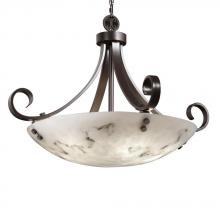 Justice Design Group FAL-9742-25-DBRZ-F1-LED-5000 - 24" Pendant Bowl - Scrolls w/ Finials