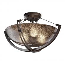 Justice Design Group FSN-9711-35-DROP-DBRZ-LED-3000 - 18" Semi-Flush Bowl w/ Crossbar