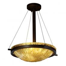 Justice Design Group GLA-9691-35-AMBR-DBRZ-LED-3000 - 18" Round Pendant Bowl w/ Ring