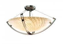 Justice Design Group GLA-9722-35-WHTW-MBLK-LED-5000 - 24" Pendant Bowl w/ Crossbar