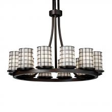 Justice Design Group WGL-8768-10-GRCB-DBRZ - Dakota 12-Light Ring Chandelier (Short)