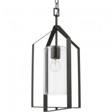 Progress P500431-31M - Vertex Collection One-Light Matte Black Clear Glass Contemporary Foyer Light