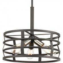 Progress P500011-143 - Remix Collection Three-Light Graphite Global Pendant Light