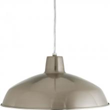 Progress P5094-09 - Metal Shade Collection One-Light Brushed Nickel Spun Metal Shade Farmhouse Pendant Light