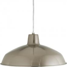 Progress P5094-0930K9 - Metal Shade LED Collection Brushed Nickel Spun Metal Shade Farmhouse Pendant Light