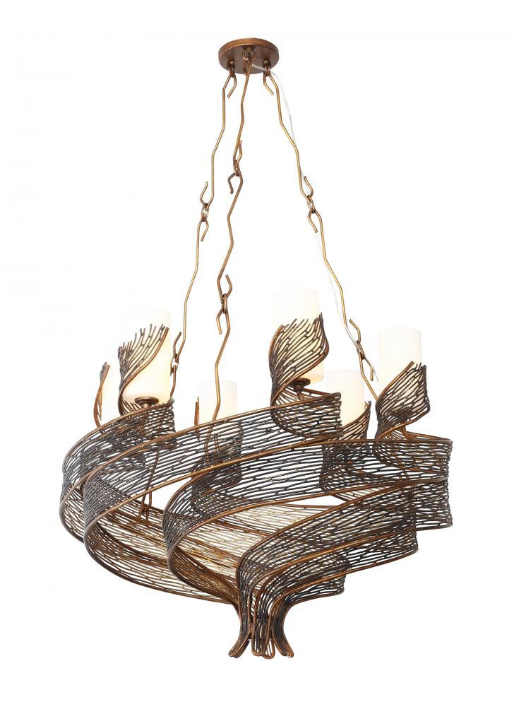 Flow 6-Lt Chandelier - Hammered Ore