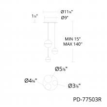 WAC US PD-77503R-BC - Cyllindra Chandelier Light