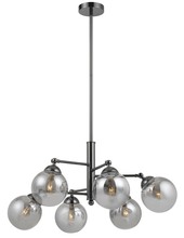 CAL Lighting FX-2577-6 - 15.3" Height Six Glass Pendant with Canopy in Gun Metal