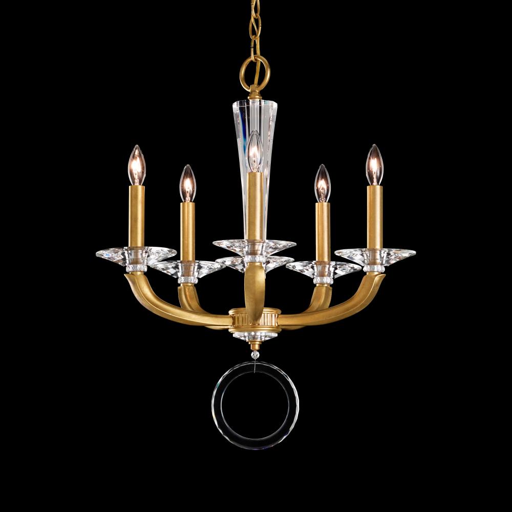 Emilea 5 Light 120V Chandelier in Antique Silver with Optic Crystal