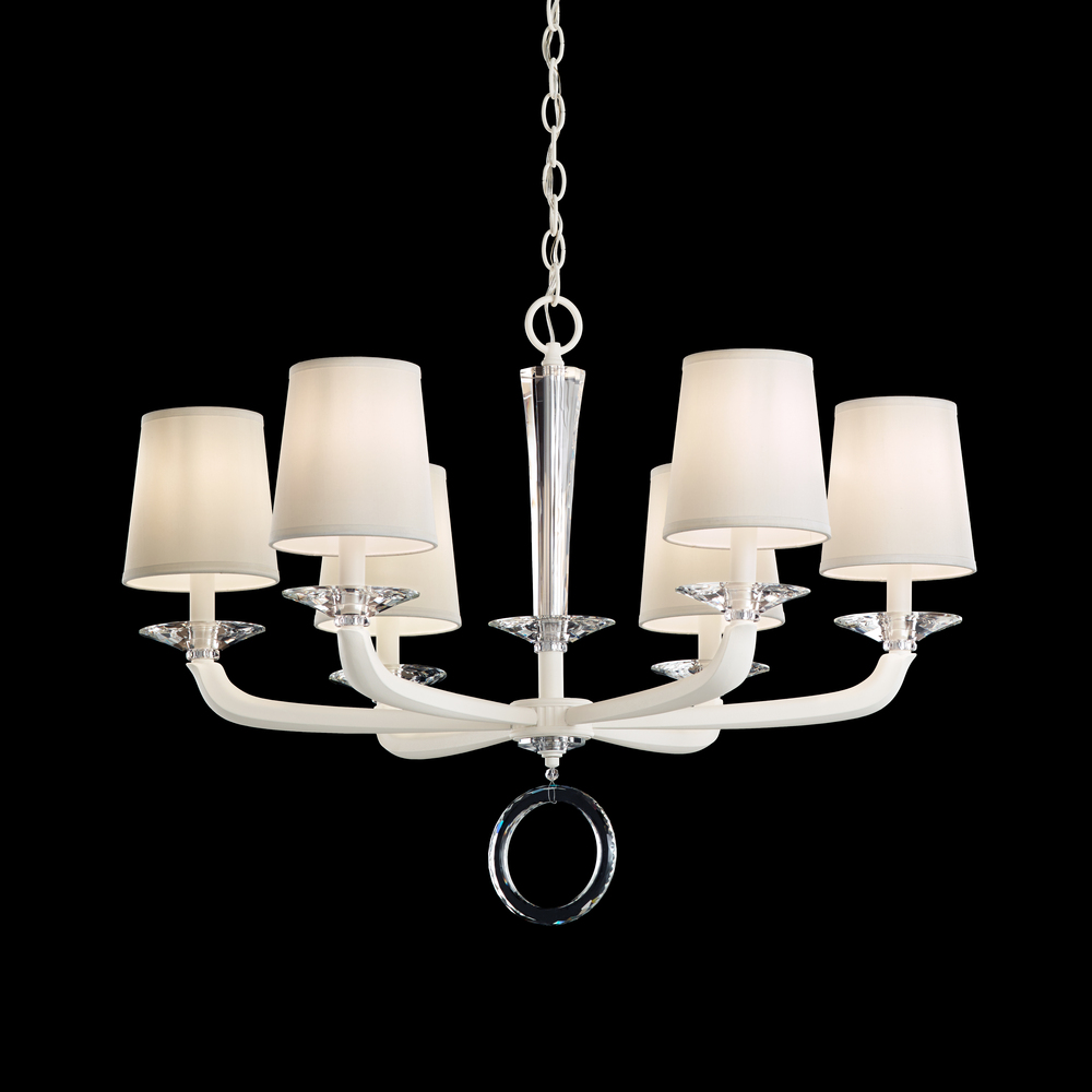 Emilea 6 Light 120V Chandelier in Antique Silver with Optic Crystal