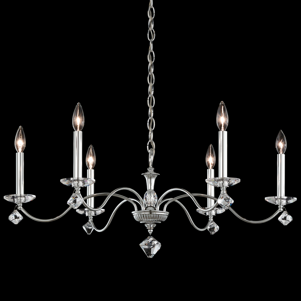 Modique 6 Light 120V Chandelier in White with Heritage Handcut Crystal