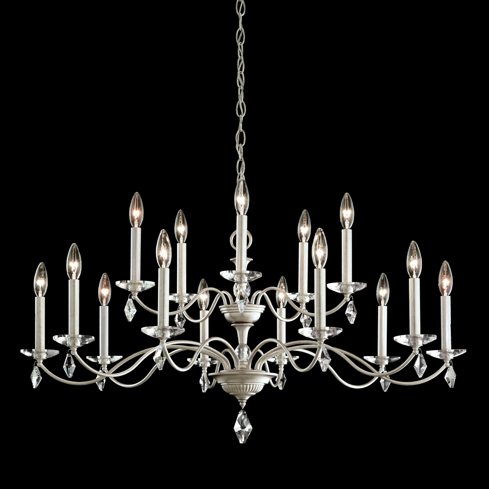 Modique 15 Light 120V Chandelier in White with Heritage Handcut Crystal