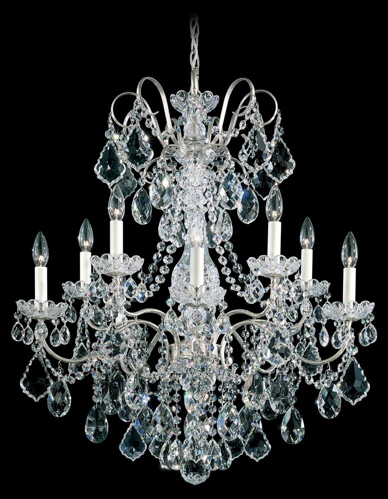 New Orleans 10 Light 120V Chandelier in Polished Silver with Heritage Handcut Crystal