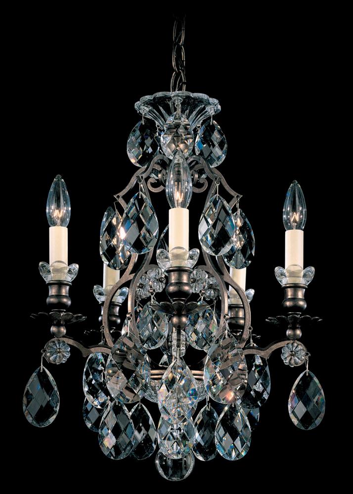 Renaissance 5 Light 120V Chandelier in Antique Silver with Crystals from Swarovski®