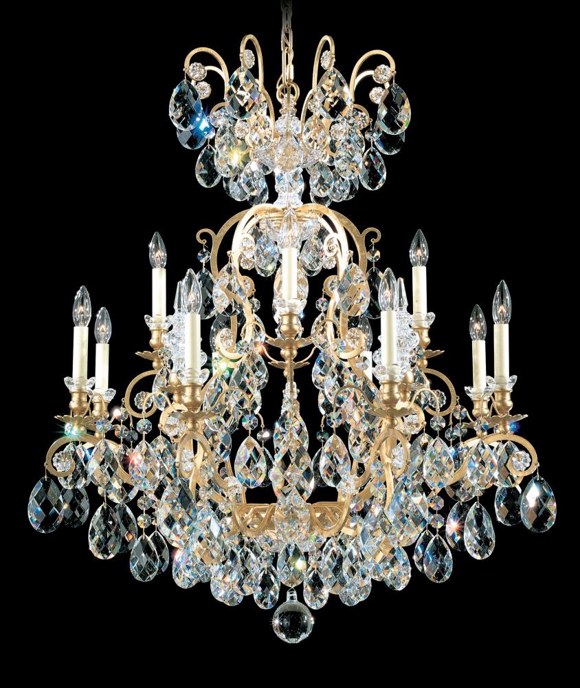 Renaissance 13 Light 120V Chandelier in Heirloom Bronze with Clear Crystals from Swarovski