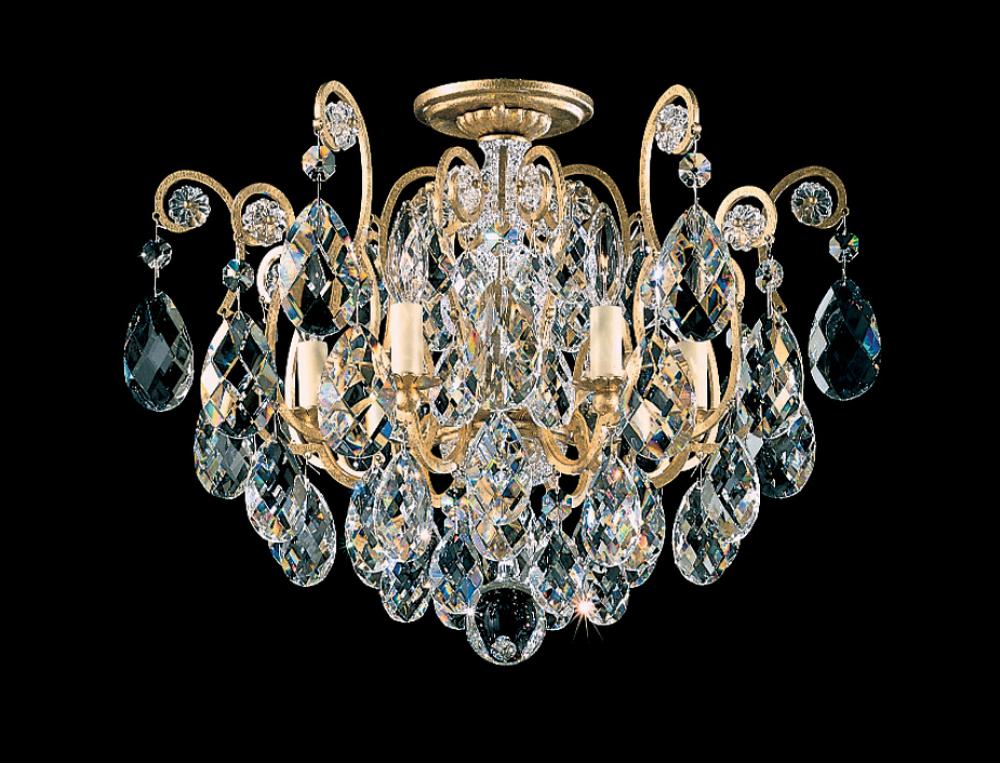 Renaissance 6 Light 120V Semi-Flush Mount in Heirloom Gold with Crystals from Swarovski®