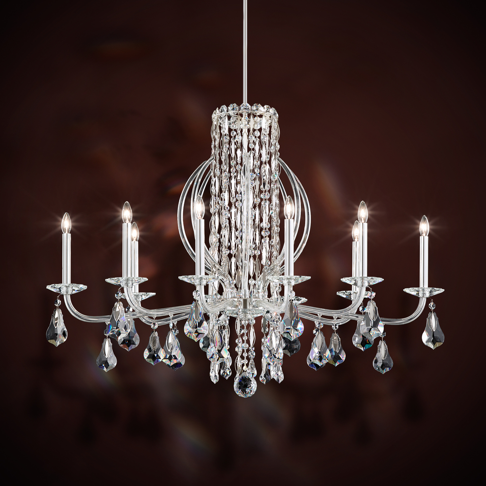 Siena 10 Light 120V Chandelier in White with Radiance Crystal