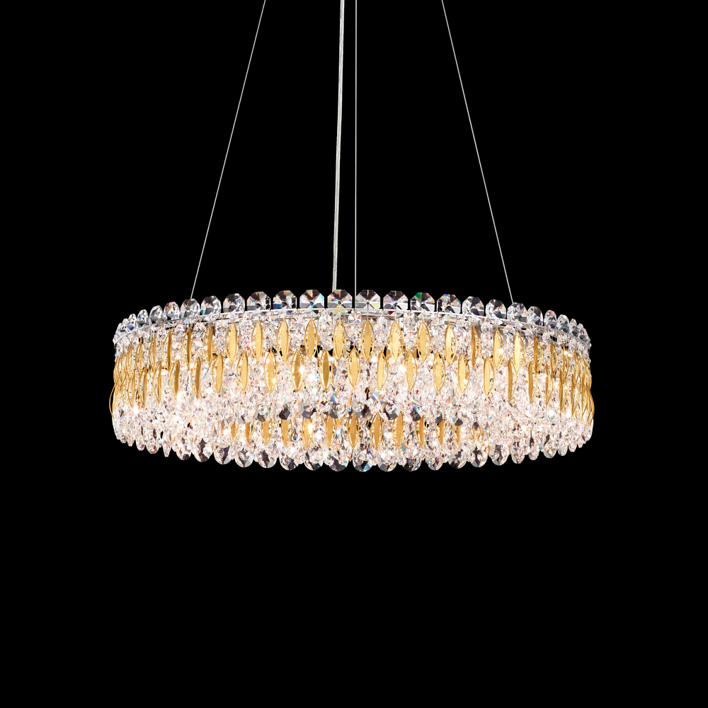 Sarella 12 Light 120V Pendant in White with Radiance Crystal