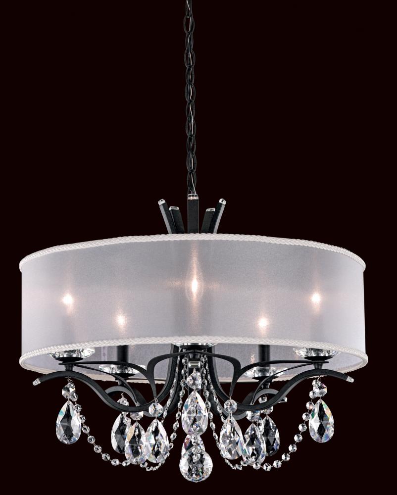 Vesca 5 Light 120V Chandelier in Antique Silver with Radiance Crystal