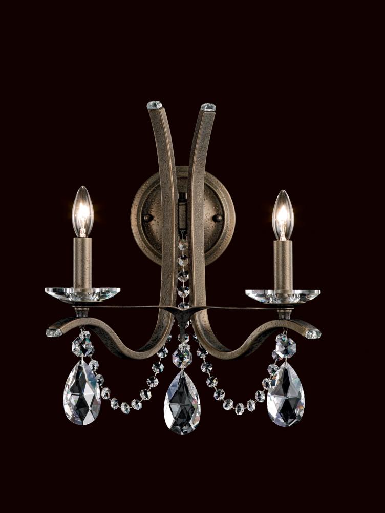 Vesca 2 Light 120V Wall Sconce in Heirloom Gold with Radiance Crystal