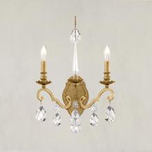 Schonbek 1870 RN3861N-48H - Renaissance Nouveau 2 Light 120V Wall Sconce in Antique Silver with Heritage Handcut Crystal