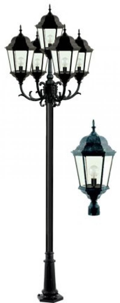 5 LIGHT POST TOP FIX W/ CLEAR GLASS LED 30W 120V